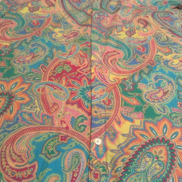 Ralph Lauren Vintage Multicolor Paisley Sleep Shirt Womens Size XL - Picture 7 of 15